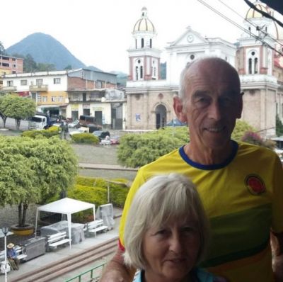 Keith & Pat Green Cycling on the  tour with redspokes